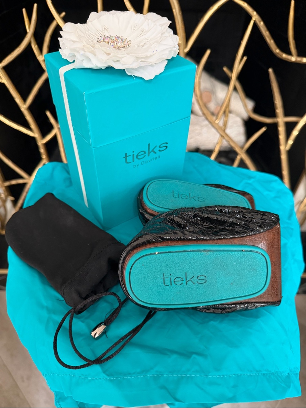 Tieks by Gavrieli Obsidian Black Croc Ballet Flats – Size 7